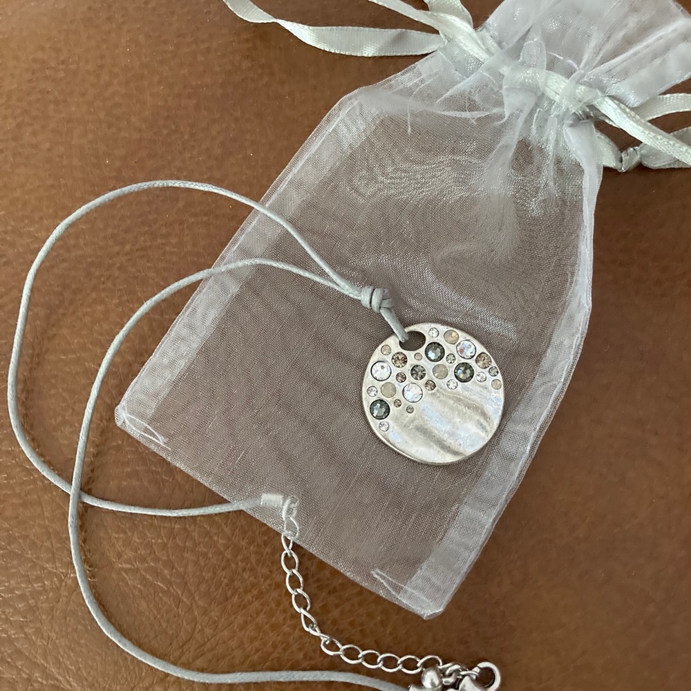 NWOT Chico’s Silver Crystal Jeweled Necklace